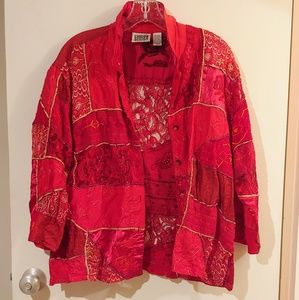 Vintage Chico's Embroidered Women's Jacket size 2